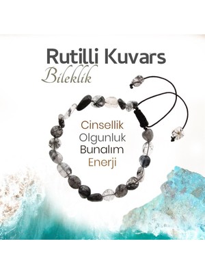 Deniz Doğal Taş Sertifikalı Rutilli Kuvars   ( Taşlar) Doğaltaş Bileklik 6 Mm, B1018