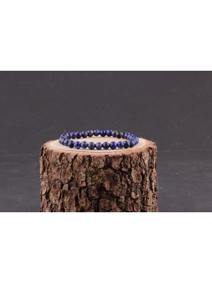 Deniz Doğal Taş Sertifikalı Lapis Lazuli   ( Taşlar) Doğaltaş Bileklik 6 mm - B834