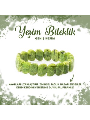 Deniz Doğal Taş Sertifikalı Yeşim Doğal Taş Özel Kesim Geniş Kesim Bileklik