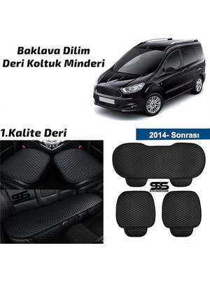 STS Oto Aksesuar Ford Courier 2014 Sonrası Siyah Deri Oto Koltuk Minderi