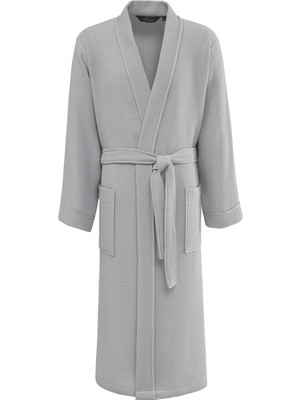 Soft Cotton Soft Pique Kimono Bornoz Gri L