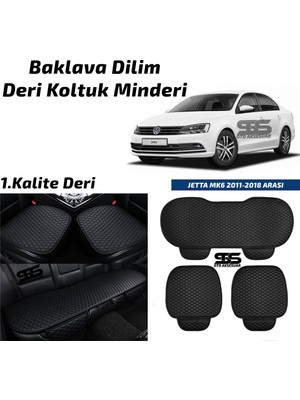 STS Oto Aksesuar Volksvogen Jetta Mk6 2011-2018 Arası Siyah Deri Oto Koltuk Minderi