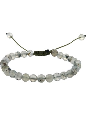 Sertifikalı Prehnit  Orjinal ( Taşlar) Doğaltaş Bileklik  - 8mm