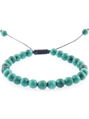 Deniz Doğal Taş Sertifikalı Malahit  Orjinal ( Taşlar) Doğaltaş Bileklik  - 6mm