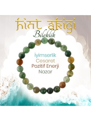 Deniz Doğal Taş Sertifikalı Hint Akik  Orjinal ( Taşlar) Doğaltaş Bileklik 8 Mm, B970