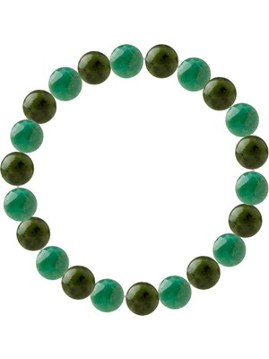 Deniz Doğal Taş Sertifikalı Zümrüt ,yeşim  Doğaltaş Bileklik Özel Tasarım