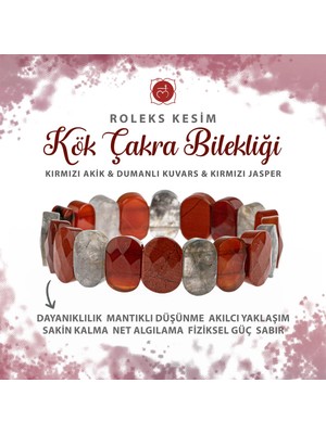 Deniz Doğal Taş Sertifikalı Kök Çakrası Doğal Taş Geniş Kesim Bileklik