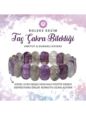 Deniz Doğal Taş Sertifikalı Taç Çakra Doğal Taş Geniş Kesim Bileklik