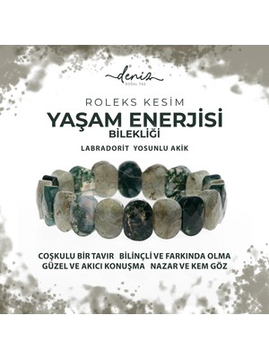 Sertifikalı Yaşam Enerjisi Doğal Taş Geniş Kesim Bileklik