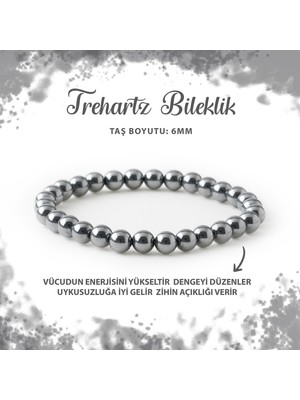 Deniz Doğal Taş Sertifikalı Trehartz 6mm Doğal Taş Bileklik