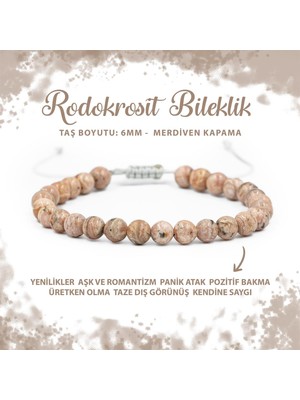 Deniz Doğal Taş Sertifikalı Rodokrosit 6mm Merdiven Kapama Doğal Taş Bileklik