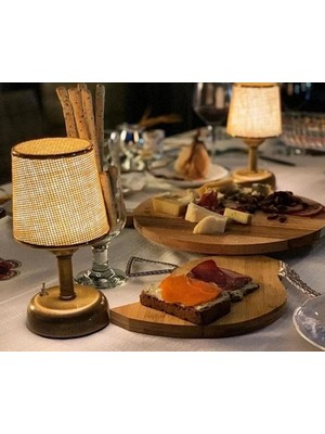 Riolight Retro,rustik,vintage Ledli Pilli Abajur Gece Lambası Not: 1ADET Fiyatıdır