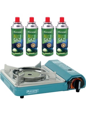 Orcamp Seramik Pro Portatif Ocak + 4 Adet Kartuş Seti