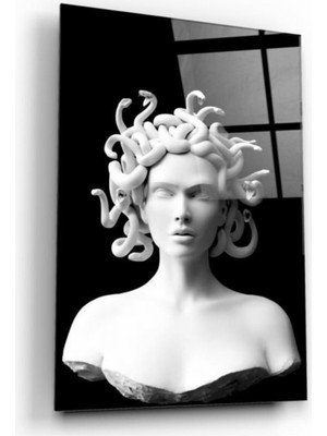 Kırmızı Ayı Medusa Cam Tablo