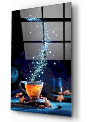 Kırmızı Ayı Bardak Cam Tablo