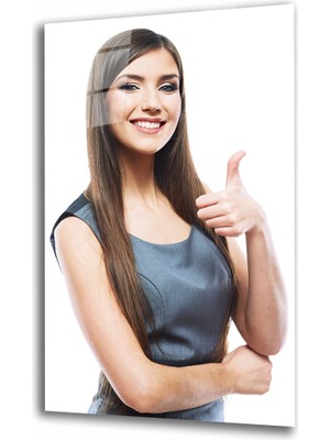 Kırmızı Ayı Kadınlar Cam Tablo