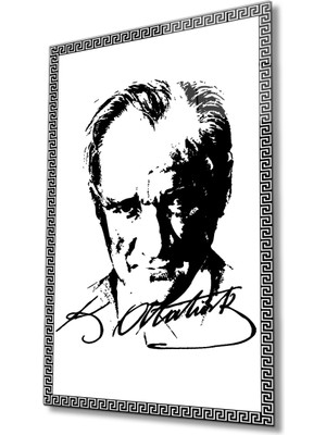 Kırmızı Ayı Atatürk Cam Tablo