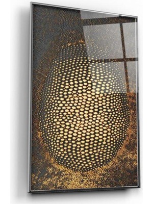 Kırmızı Ayı Desen Cam Tablo