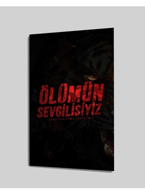 Kırmızı Ayı Türklük Cam Tablo