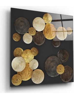 Kırmızı Ayı Altın Cam Tablo