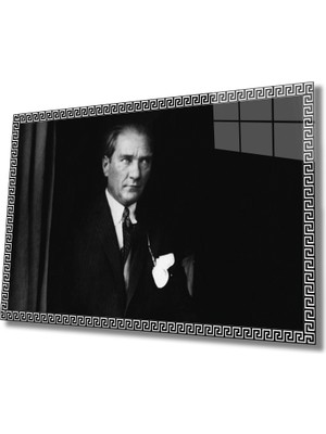 Kırmızı Ayı Atatürk Cam Tablo