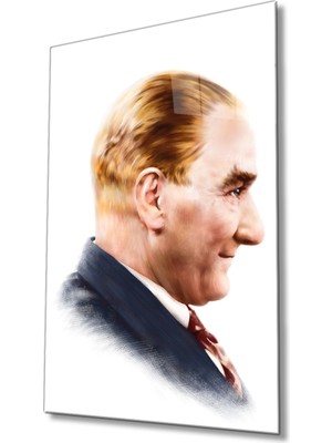 Kırmızı Ayı Atatürk Cam Tablo
