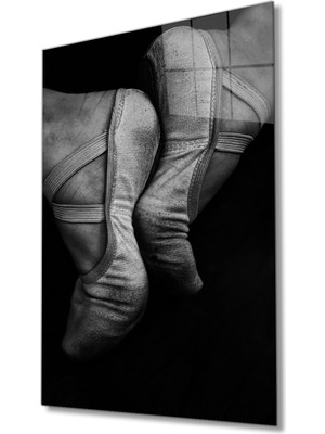 Kırmızı Ayı Balerin Cam Tablo