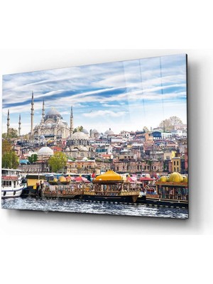 Kırmızı Ayı Istanbul Cam Tablo