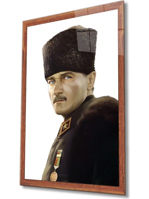 Kırmızı Ayı Atatürk Cam Tablo
