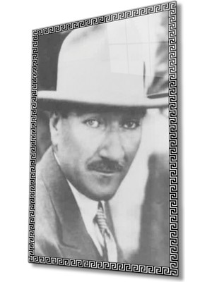 Kırmızı Ayı Atatürk Cam Tablo