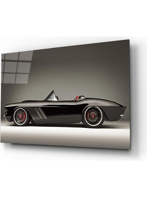 Kırmızı Ayı Araba Cam Tablo