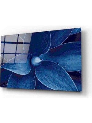 Kırmızı Ayı Çiçek Cam Tablo