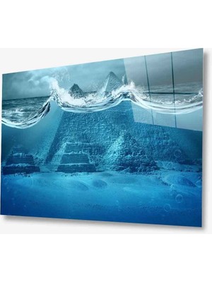 Kırmızı Ayı Cam Tablo