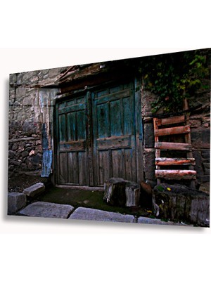 Kırmızı Ayı Kapı Cam Tablo