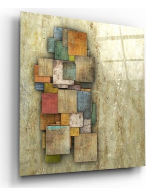 Kırmızı Ayı Renkli Cam Tablo