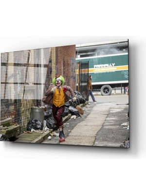 Kırmızı Ayı Joker  Cam Tablo