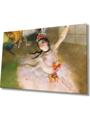 Kırmızı Ayı Balerin Cam Tablo