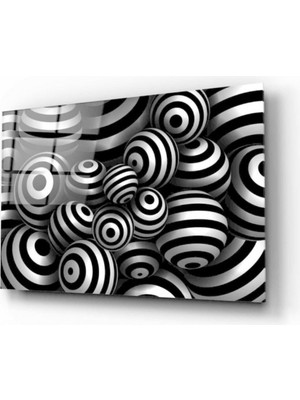 Kırmızı Ayı Soyut Cam Tablo