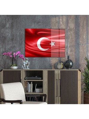 Decovetro Cam Tablo Türk Bayrağı Desenli 70X100 cm