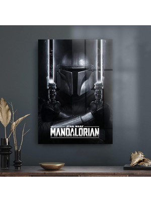 Decovetro Cam Tablo Star Wars Mandalorian Black Saber 50X70 cm