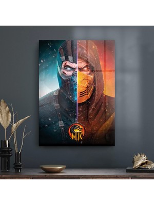 Decovetro Cam Tablo Mortal Kombat Subzero Vs Scorpion Poster 50X70 cm