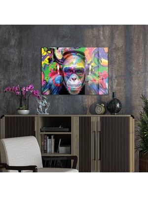 Decovetro Cam Tablo Pop Art Funny Monkey 30X40 cm
