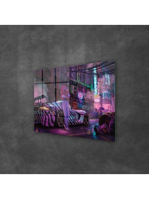 Decovetro Cam Tablo Gamer Cyberpunk City 50X70 cm