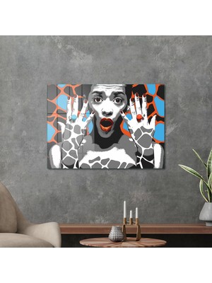 Decovetro New Pop Art African Woman Style Cam Tablo 50X70 cm