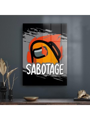 Decovetro Cam Tablo Gamer Sabotage Among Us 30X40 cm