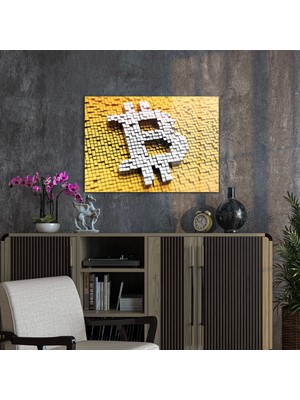 Decovetro Bitcoin Logo Cam Tablo 30X40 cm
