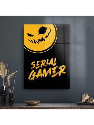 Decovetro Cam Tablo Turuncu Serial Gamer Yazılı 30X40 cm