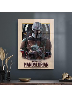 Decovetro Cam Tablo Renkli Mandalorian 30X40 cm