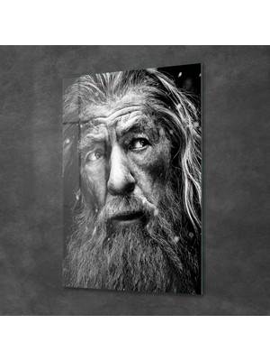 Decovetro Cam Tablo Siyah Beyaz Gandalf 70X100 cm