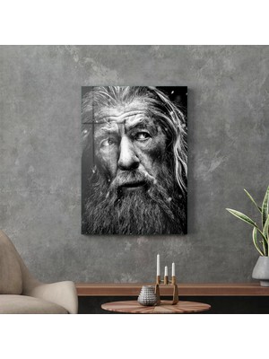 Decovetro Cam Tablo Siyah Beyaz Gandalf 70X100 cm